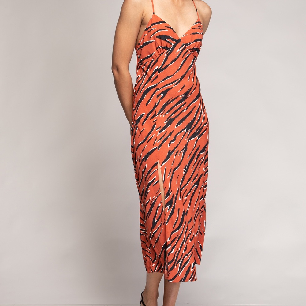 Zebra print slip dress
